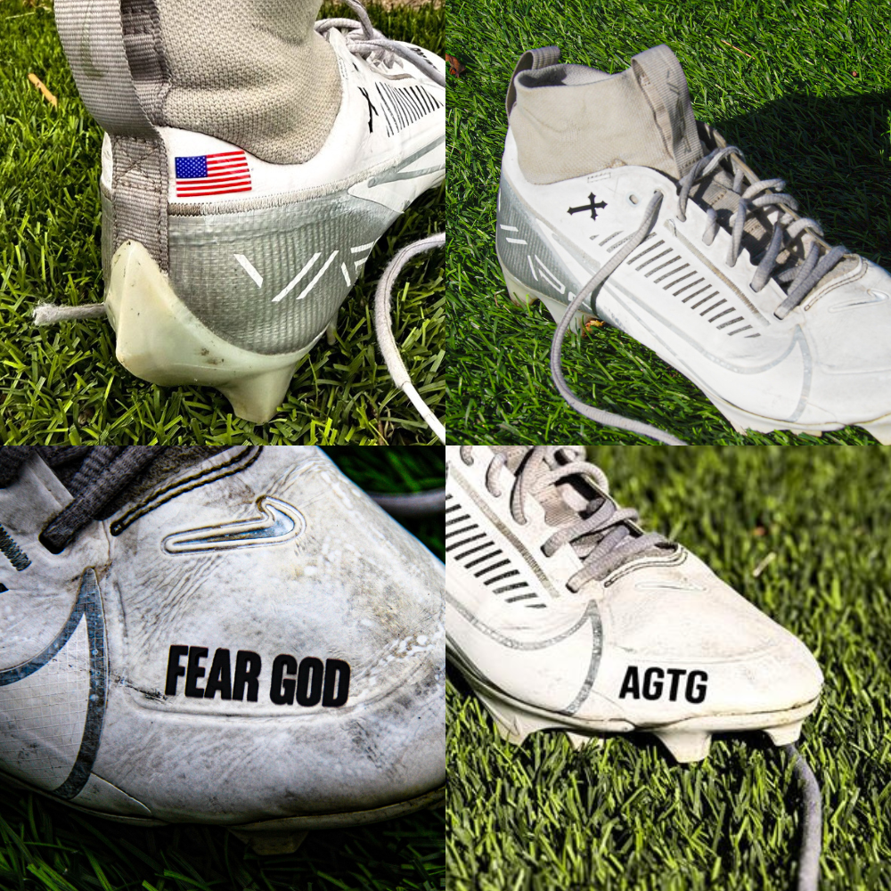 Pack of 4 Decals - Cross, USA Flag, AGTG, Fear God