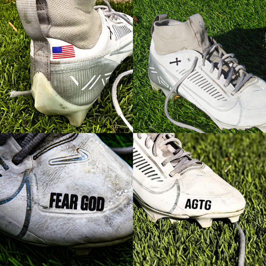 Pack of 4 Decals - Cross, USA Flag, AGTG, Fear God